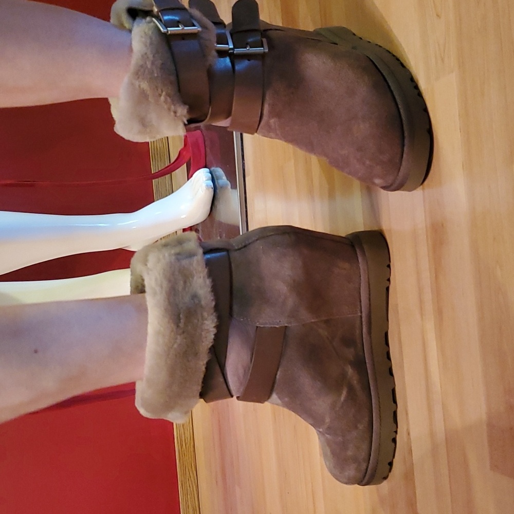 Shearling Hidden Wedge Boot - Designer Boutique